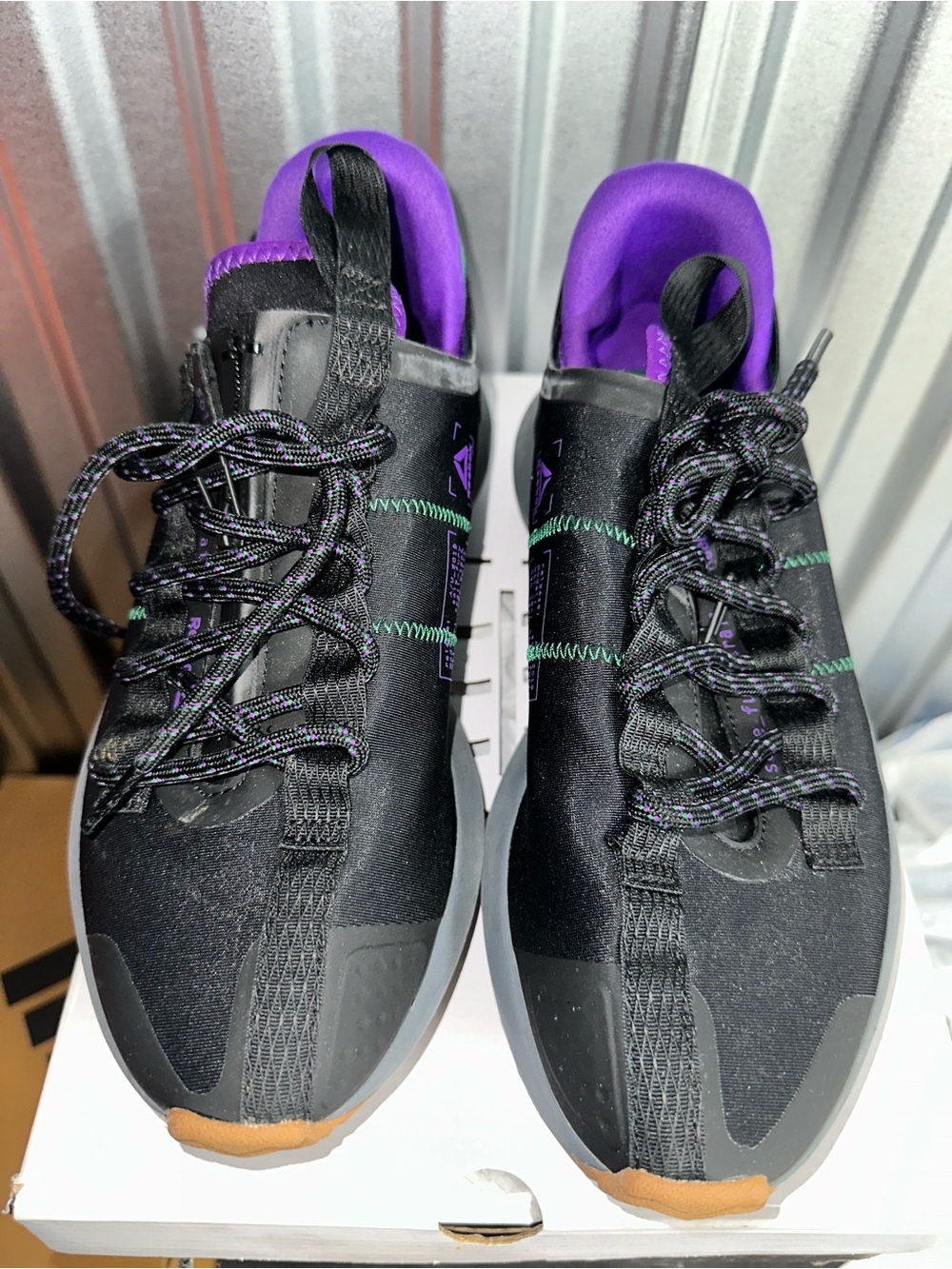 Reebok Sole Fury Trail Low Top Lace Up Mesh Sneakers Black/Purple/Green DV9416